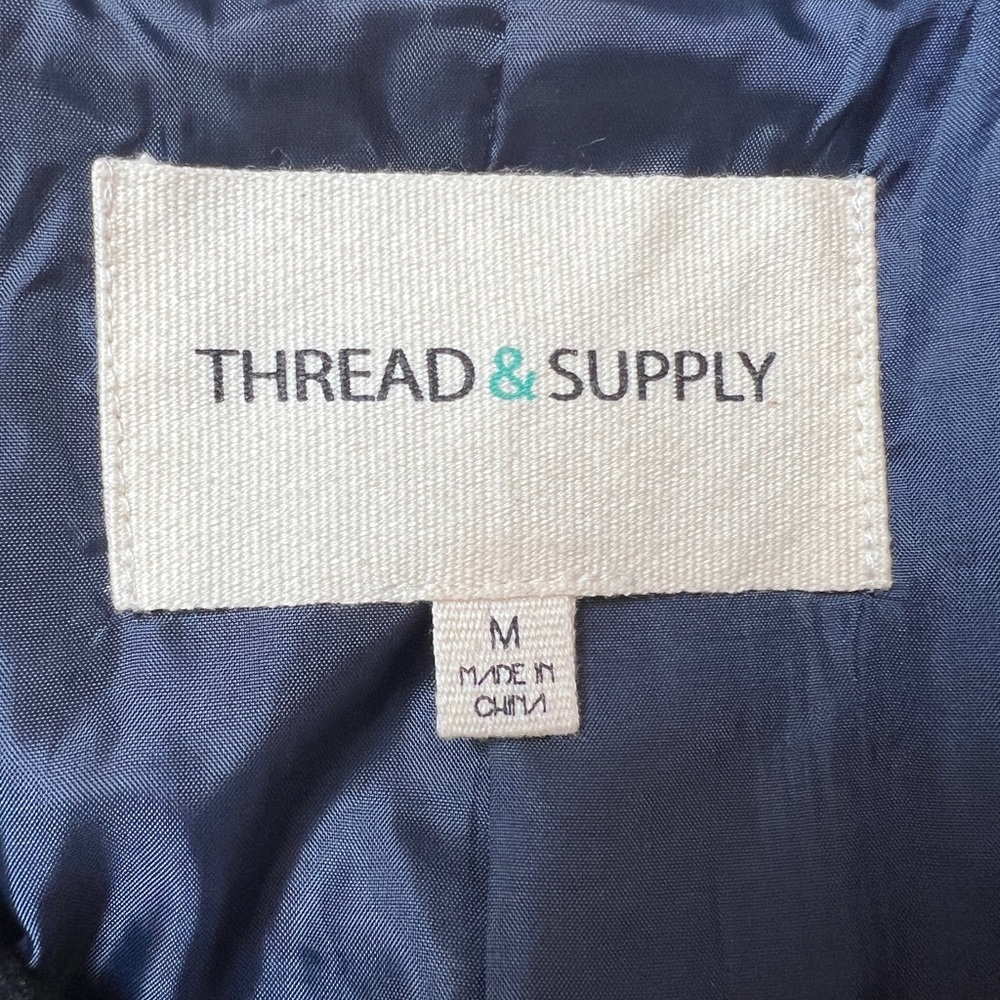 Thread & Supply Black Double-Breasted Peacoat Perfect Spring Transition Coat - M - Picture 6 of 15
